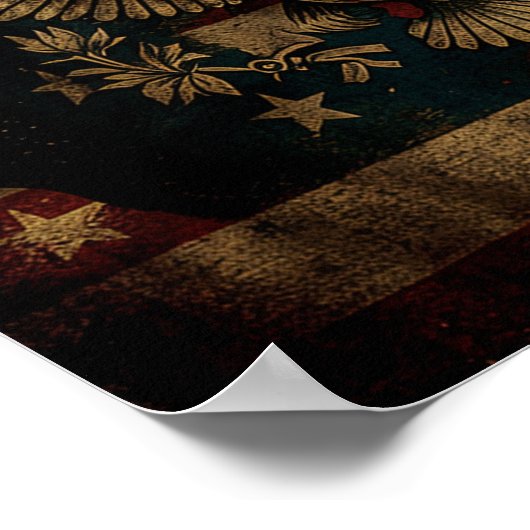 Grungy Flag met Eagle Poster (Hoek)