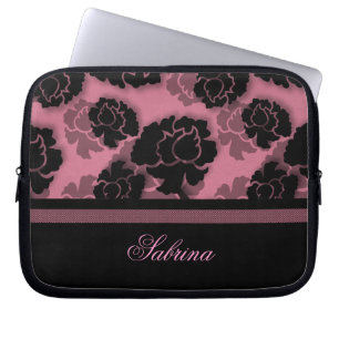Grungy Floral Decadence Electronics Bag, roze Laptop Sleeve