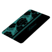 Grungy Floral Decadence Flexi Magnet, Blauwgroen Magneet (Linkerzijde)