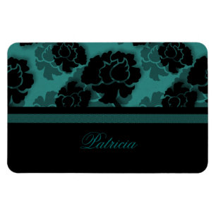 Grungy Floral Decadence Flexi Magnet, Blauwgroen Magneet