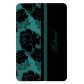 Grungy Floral Decadence Flexi Magnet, Blauwgroen Magneet (Verticaal)