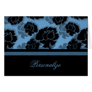 Grungy Floral Decadence  Kaart, blauw