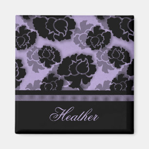 Grungy Floral Decadence Magnet, Lavender Magneet