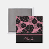 Grungy Floral Decadence Magnet, Roze Magneet (Voorkant / Achterkant)