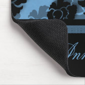 Grungy Floral Decadence Mousepad, Light Blue Muismat (Hoek)