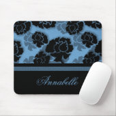 Grungy Floral Decadence Mousepad, Light Blue Muismat (Met muis)