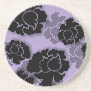 Grungy Floral Decadence Onderzetter, Lila Zandsteen Onderzetter