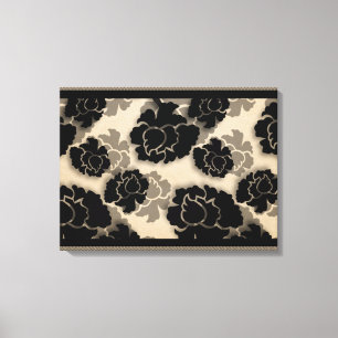 Grungy Floral Decadence Wrapped Canvas, Ivoorkust Canvas Afdruk