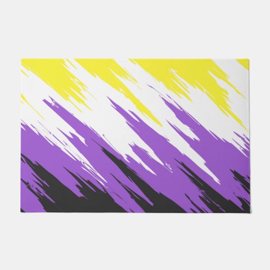 Grungy Funky ZigZag Abstract Non-binaire Pride-vla Deurmat (Voorkant)