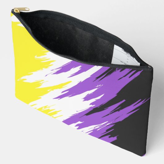 Grungy Funky ZigZag Abstract Nonbinaire Pride Vlag Etui (Open)