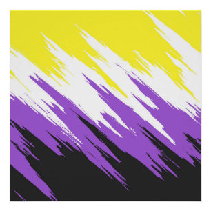 Grungy Funky ZigZag Abstract Nonbinaire Pride-vlag Perfect Poster