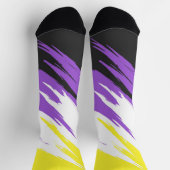 Grungy Funky ZigZag Abstract Nonbinaire Pride Vlag Sokken (Top)
