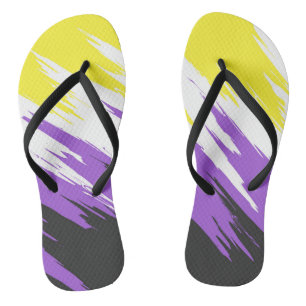 Grungy Funky ZigZag Abstract Nonbinaire Pride Vlag Teenslippers