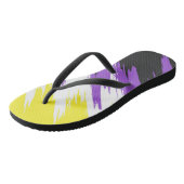 Grungy Funky ZigZag Abstract Nonbinaire Pride Vlag Teenslippers (Schuin)