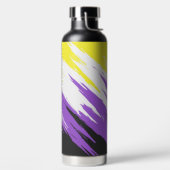 Grungy Funky ZigZag Abstract Nonbinaire Pride-vlag Waterfles (Links)