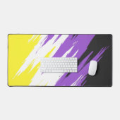 Grungy Funky ZigZag Abstract Nonbinaire Vlag Bureaumat (Keyboard & Muis)