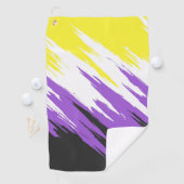 Grungy Funky ZigZag Abstract Nonbinaire Vlag Golfhanddoek (Insitu)
