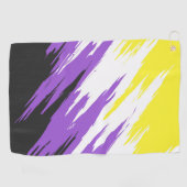 Grungy Funky ZigZag Abstract Nonbinaire Vlag Golfhanddoek (Horizontaal)