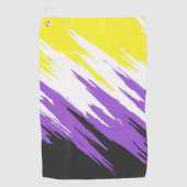 Grungy Funky ZigZag Abstract Nonbinaire Vlag Golfhanddoek (Voorkant)