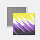Grungy Funky ZigZag Abstract Nonbinaire Vlag Magneet (Voorkant / Achterkant)