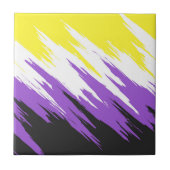Grungy Funky ZigZag Abstract Nonbinaire Vlag Tegeltje (Voorkant)