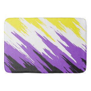 Grungy Funky ZigZag Abstract Nonbinaire Vlag voor Badmat