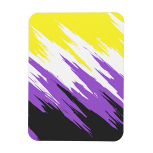 Grungy Funky ZigZag Abstract Nonbinaire Vlag voor Magneet
