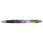 Grungy Funky ZigZag Abstract Nonbinaire Vlag voor Pen (Achterkant)