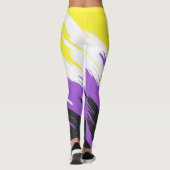 Grungy Funky ZigZag Abstracte Nonbinary Pride Flag Leggings (Achterkant)