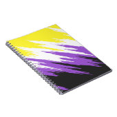 Grungy Funky ZigZag Abstracte Nonbinary Pride Flag Notitieboek (Rechterzijde)