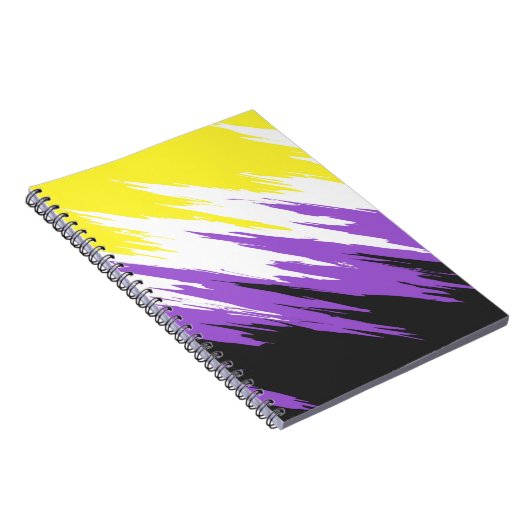 Grungy Funky ZigZag Abstracte Nonbinary Pride Flag Notitieboek (Rechterzijde)