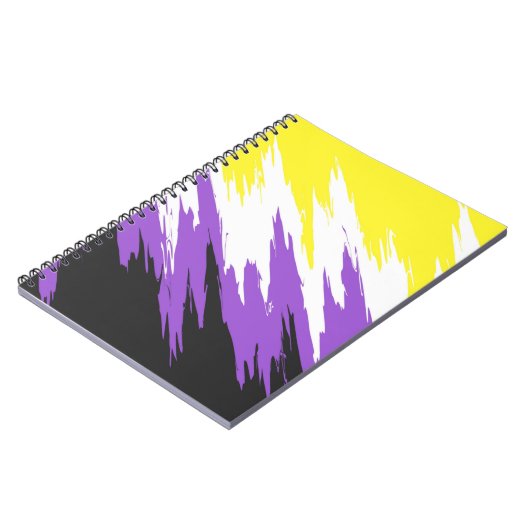 Grungy Funky ZigZag Abstracte Nonbinary Pride Flag Notitieboek (Linkerzijde)