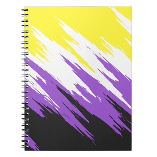 Grungy Funky ZigZag Abstracte Nonbinary Pride Flag Notitieboek (Voorkant)