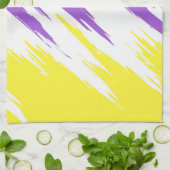 Grungy Funky ZigZag Abstracte Nonbinary Pride Flag Theedoek (Gevouwen)