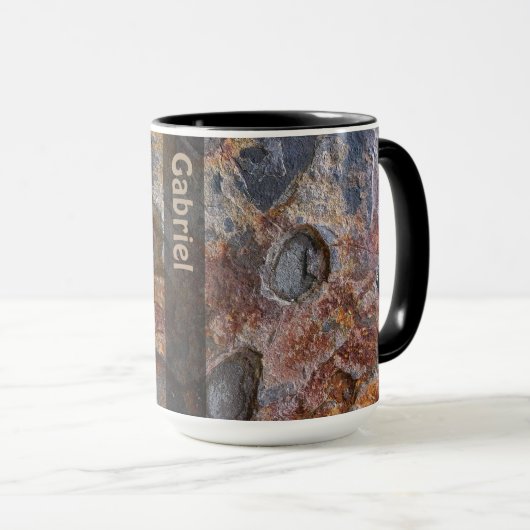 Grungy Geology Rock Texture met Name Mok (Voorkant rechts)