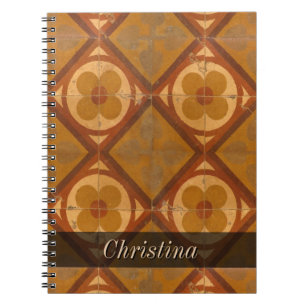 Grungy Geometric Floral Keramische tegels om het e Notitieboek