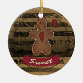 Grungy  Gingerbrood Man Keramisch Ornament