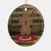 Grungy  Gingerbrood Man Keramisch Ornament (Links)