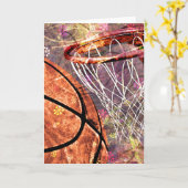 Grungy Girly Basketball Kaart (Gele Bloem)