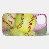 Grungy Girly Softball Case-Mate iPhone Case (Achterkant (horizontaal))