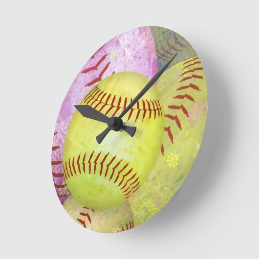 Grungy Girly Softball Ronde Klok (Hoek)