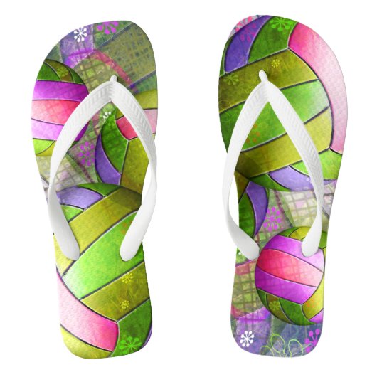 Grungy Girly Volleyball Teenslippers (Voetbed)
