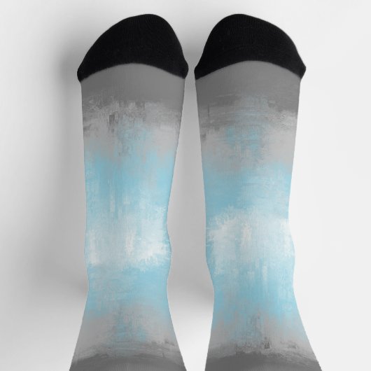 Grungy Glitchy Funky Abstract Demiboy Pride Vlag Sokken (Top)