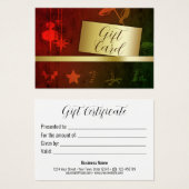 Grungy  Gold-kerstcadeaubon Visitekaartje (Voorkant /achterkant)