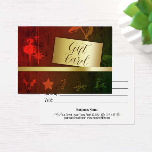 Grungy  Gold-kerstcadeaubon Visitekaartje (Bureau)