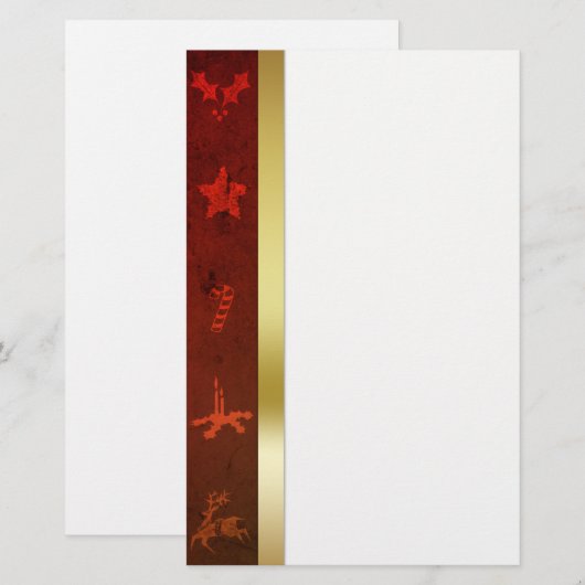 Grungy  Gold Kerstmis Briefpapier (Voorkant / Achterkant)