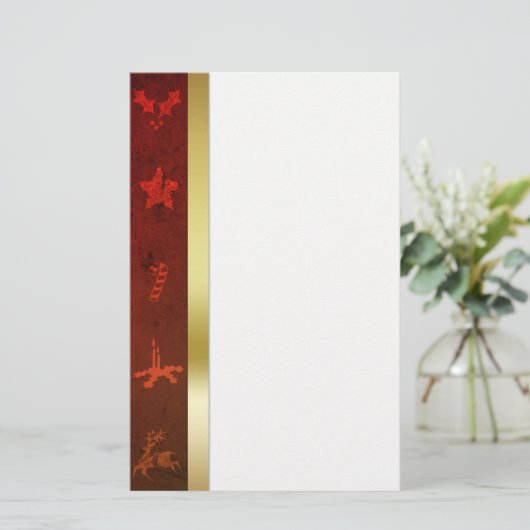 Grungy  Gold Kerstmis Briefpapier (Staand voorkant)