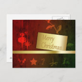 Grungy  Gold Kerstmis Feestdagenkaart (Voorkant / Achterkant)