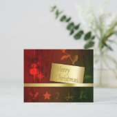 Grungy  Gold Kerstmis Feestdagenkaart (Staand voorkant)