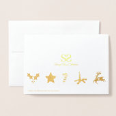 Grungy  Gold Kerstmis Folie Kaarten (Met envelop)